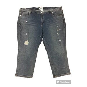 Lane Bryant Girlfriend Crop Mid Rise Stretch Flex Magic Waist Band Jeans‎ Sz 26